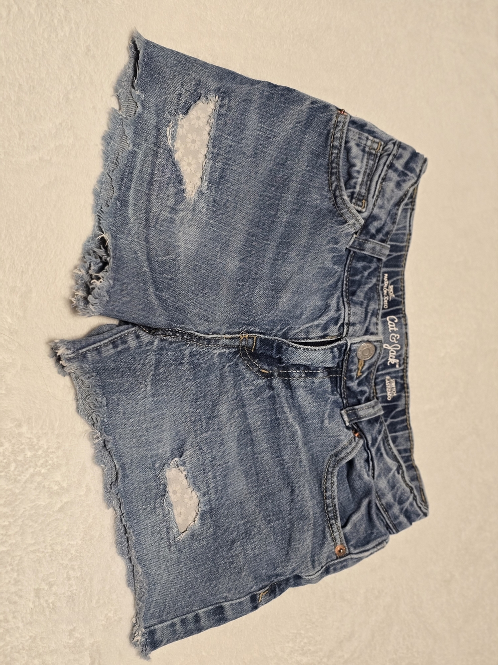 Cat & Jack Girl's Distressed Denim Shorts - Blue - Picture 2 of 9